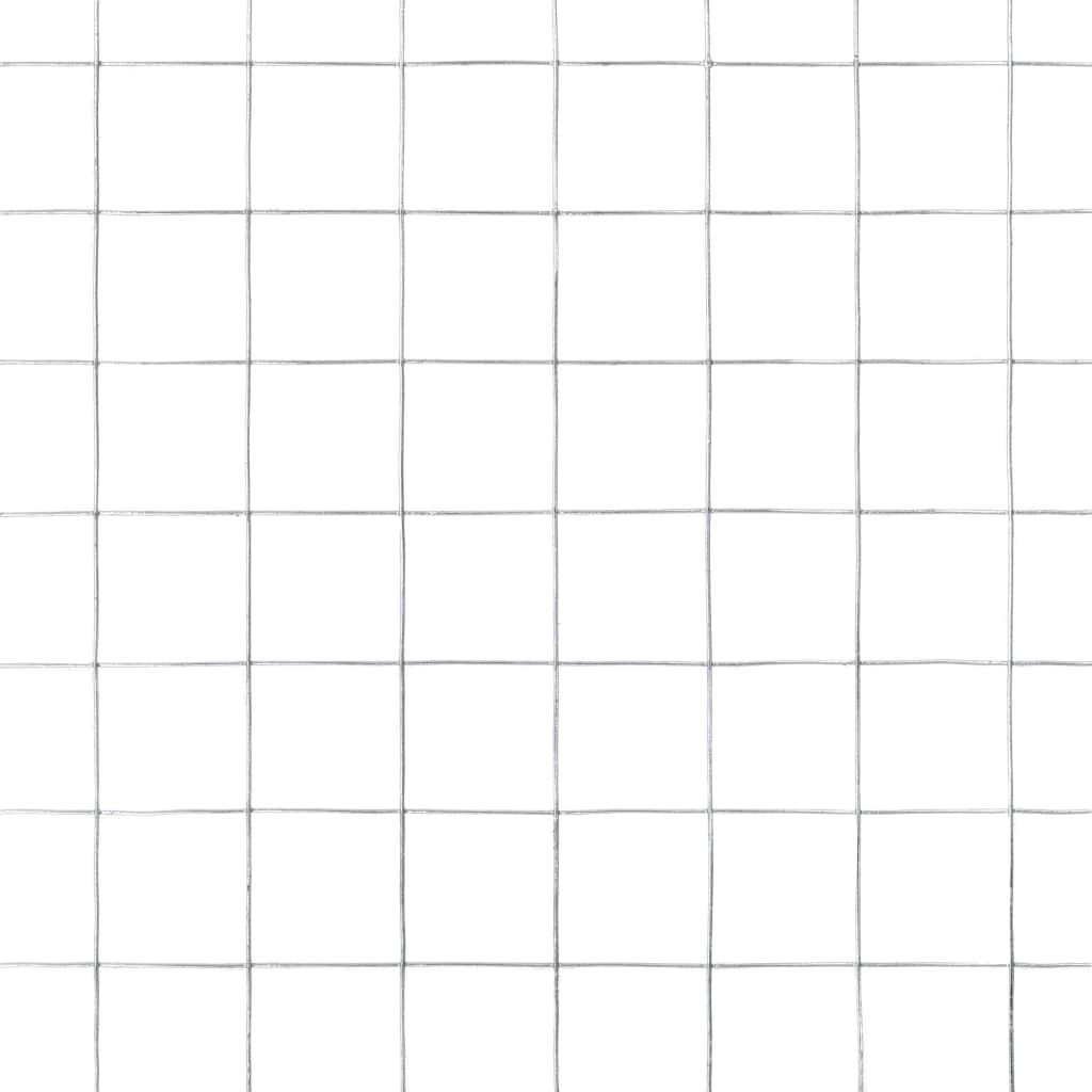 Mrežna ograda od pocinčanog čelika za kokoši 25 x 1,5 m srebrna