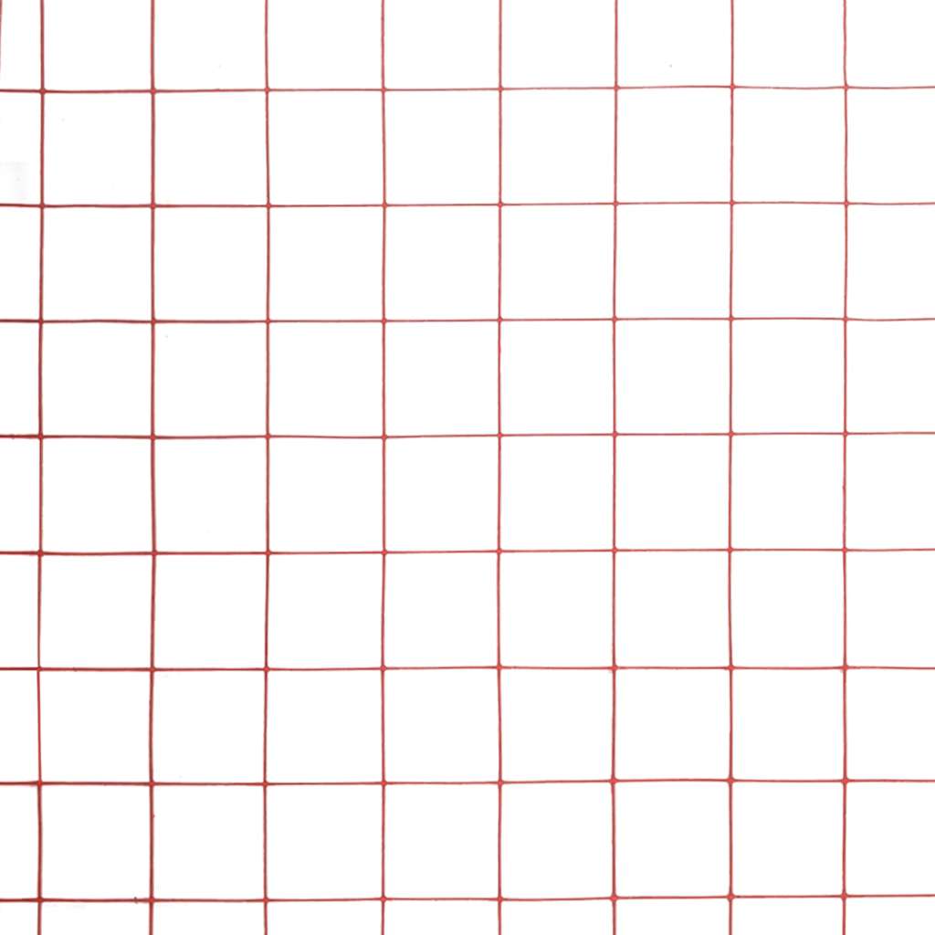 Žičana mreža od čelika s PVC oblogom za kokoši 25 x 1 m crvena