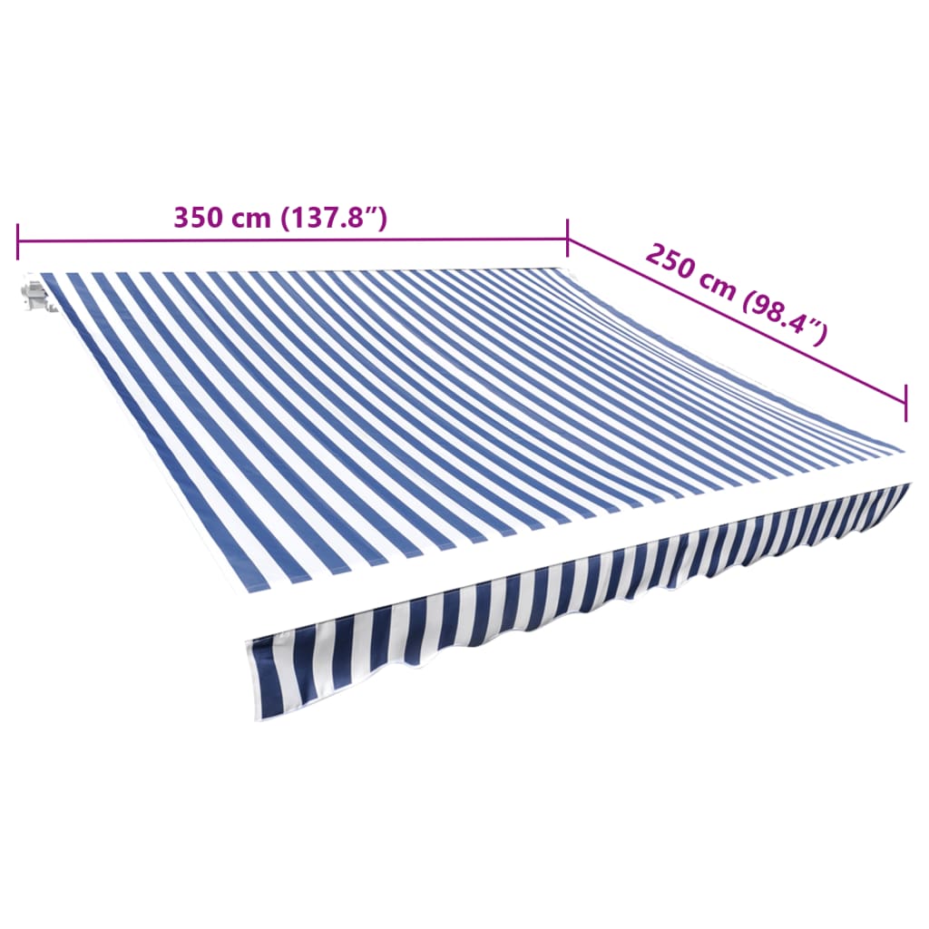Platno za tendu plavo-bijelo 3,5 x 2,5 m