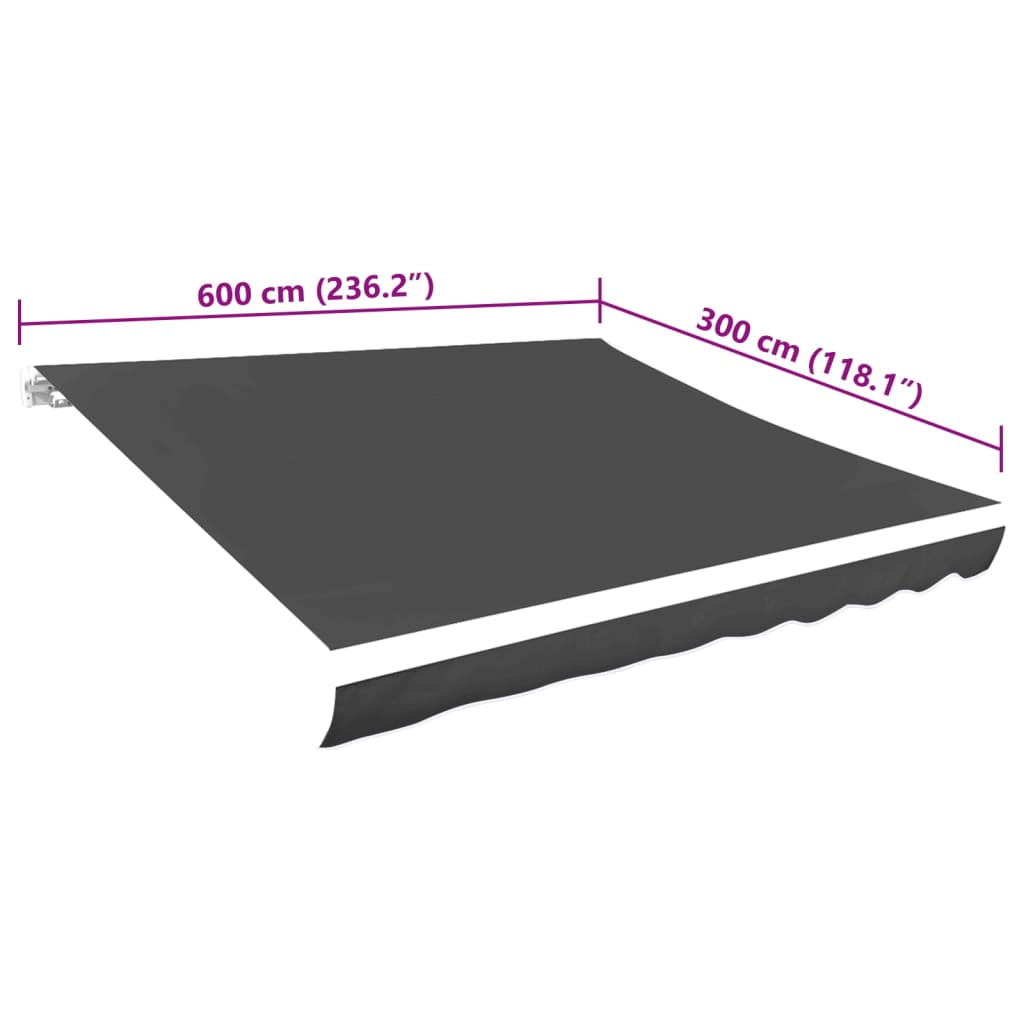 Platno za tendu antracit 6 x 3 m