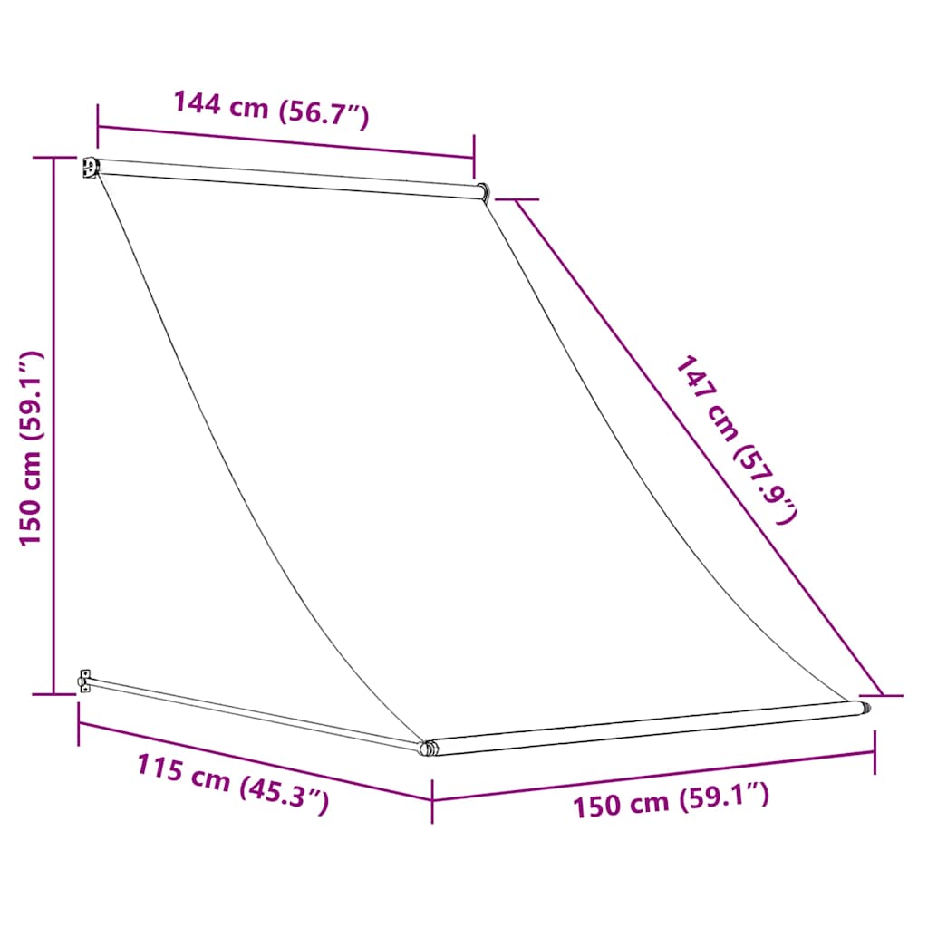 Tenda na uvlačenje 150 x 150 cm plavo-bijela