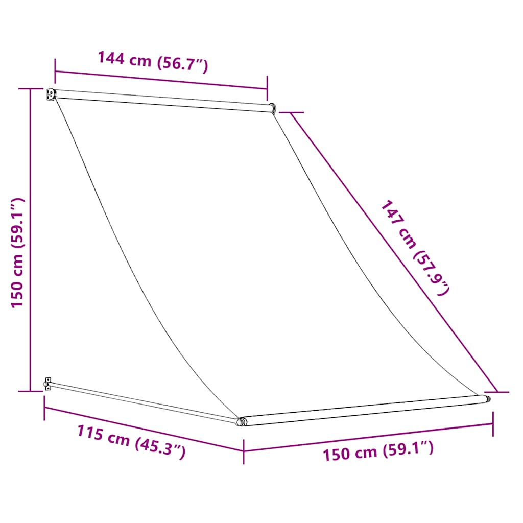 Tenda na uvlačenje 150 x 150 cm žuto-bijela