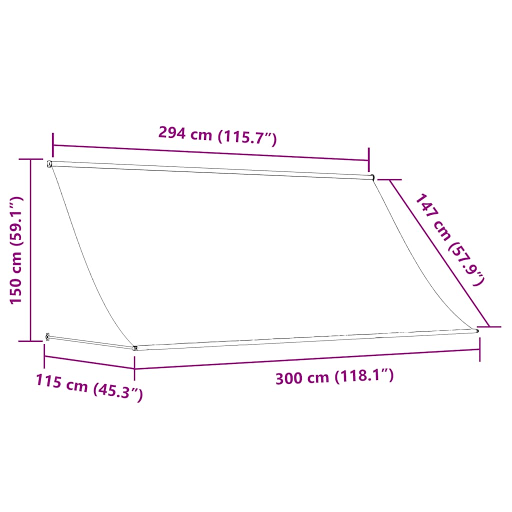 Tenda na uvlačenje 300 x 150 cm krem
