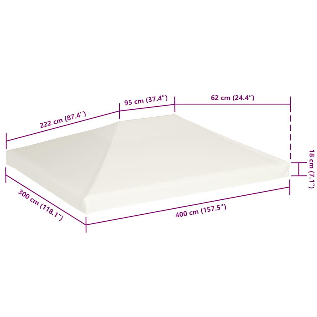 Pokrov za sjenicu 310 g/m² 4 x 3 m krem-bijeli