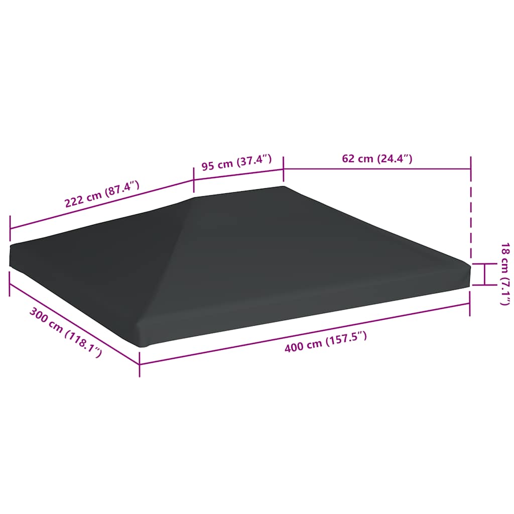 Pokrov za sjenicu 310 g/m² 4 x 3 m sivi