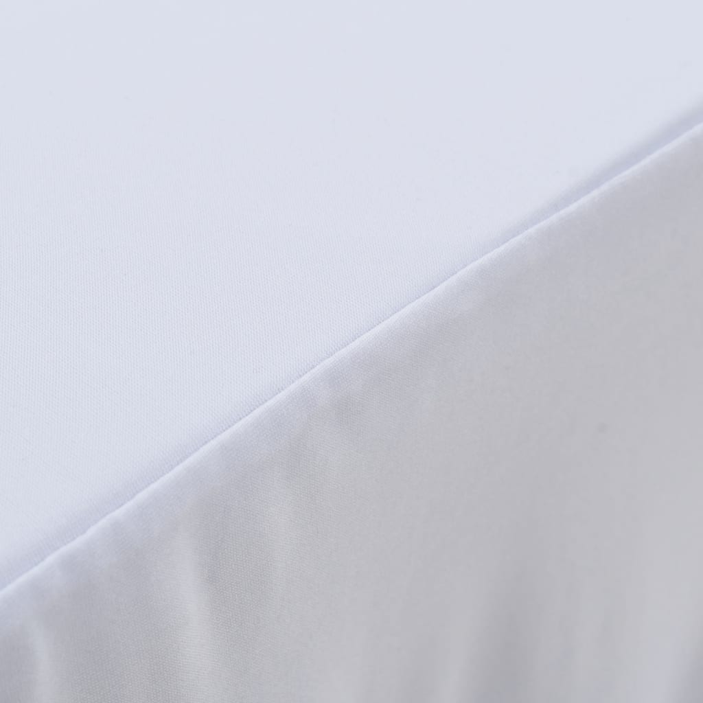 Rastezljive navlake za stol 2 kom duge 120 x 60,5 x 74 cm bijele