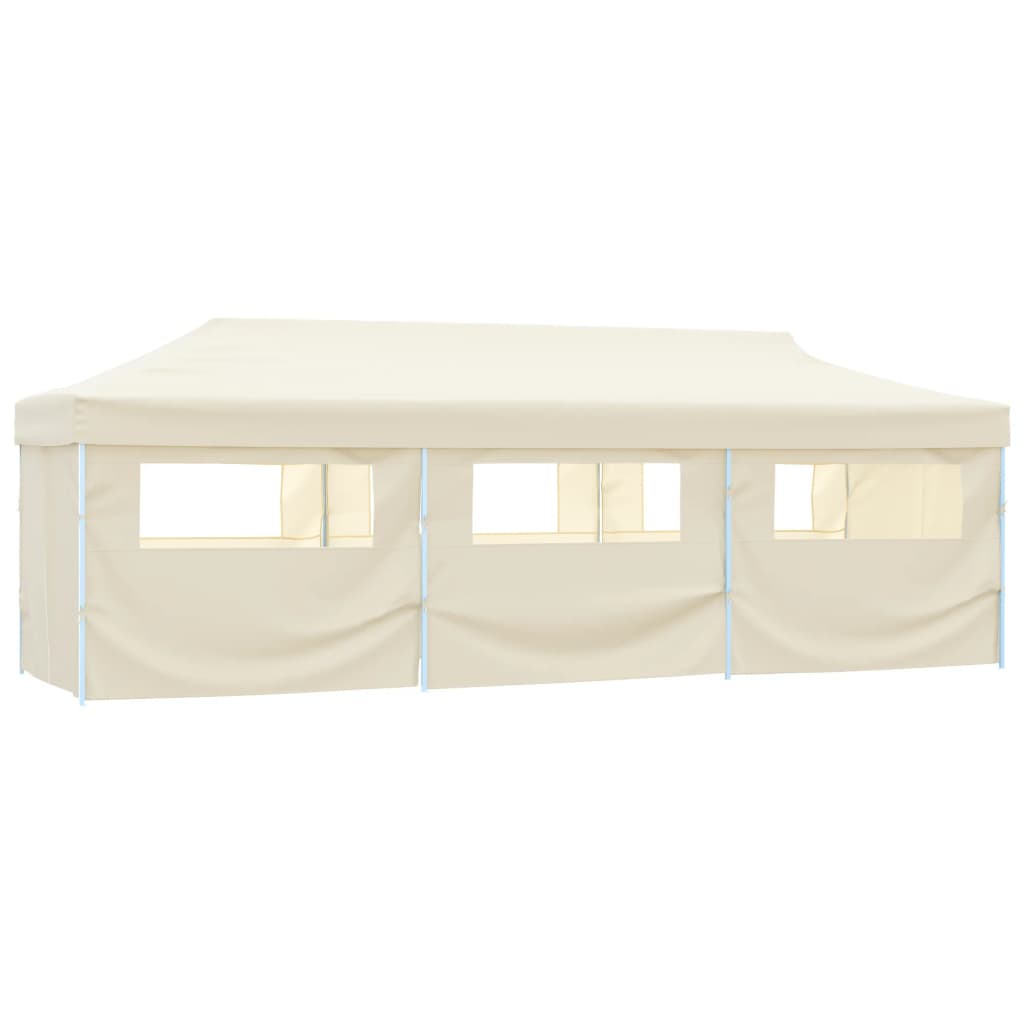 Sklopivi šator za zabave s 8 bočnih zidova 870x291x315 cm krem