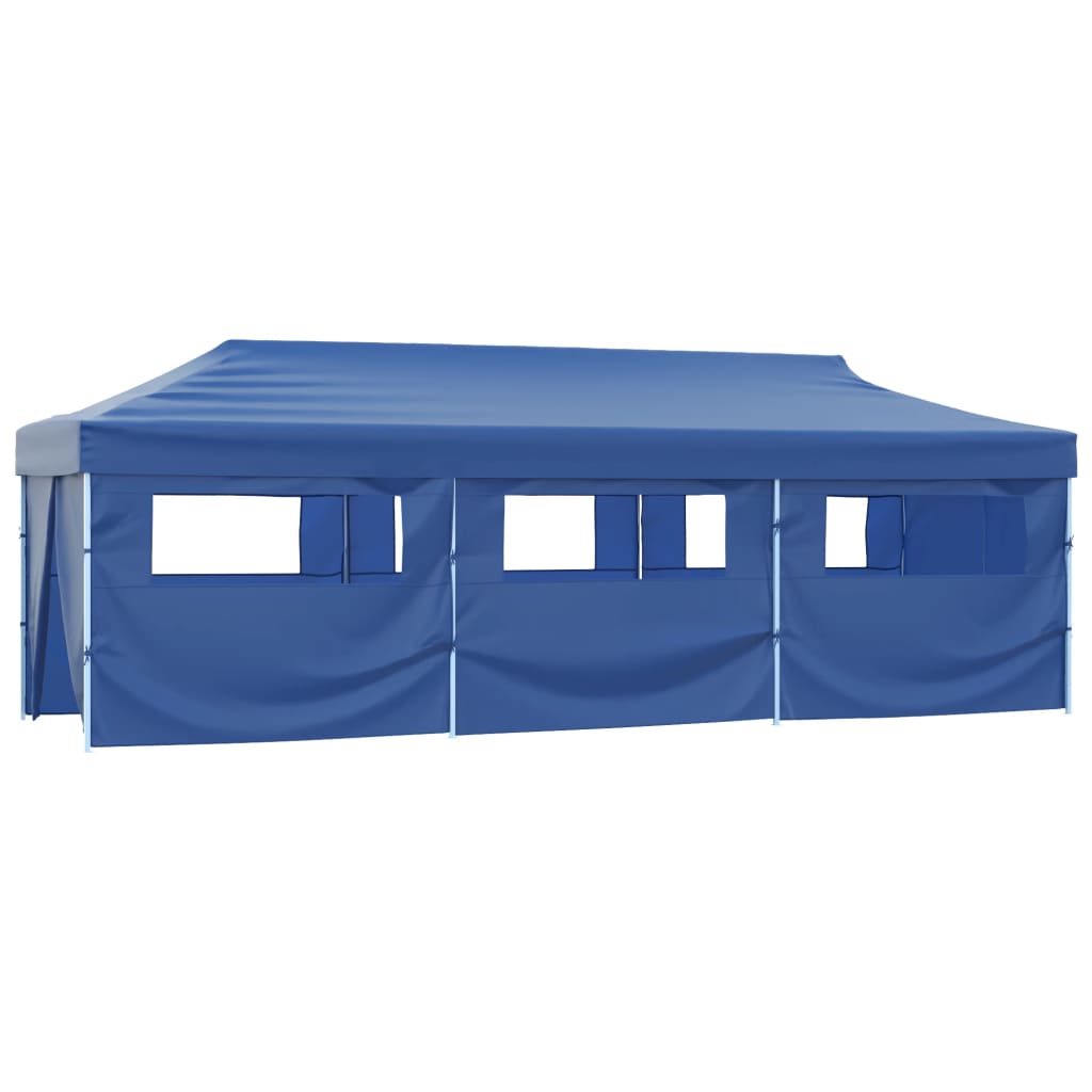 Sklopivi šator za zabave s 8 bočnih zidova 870x291x315 cm plavi