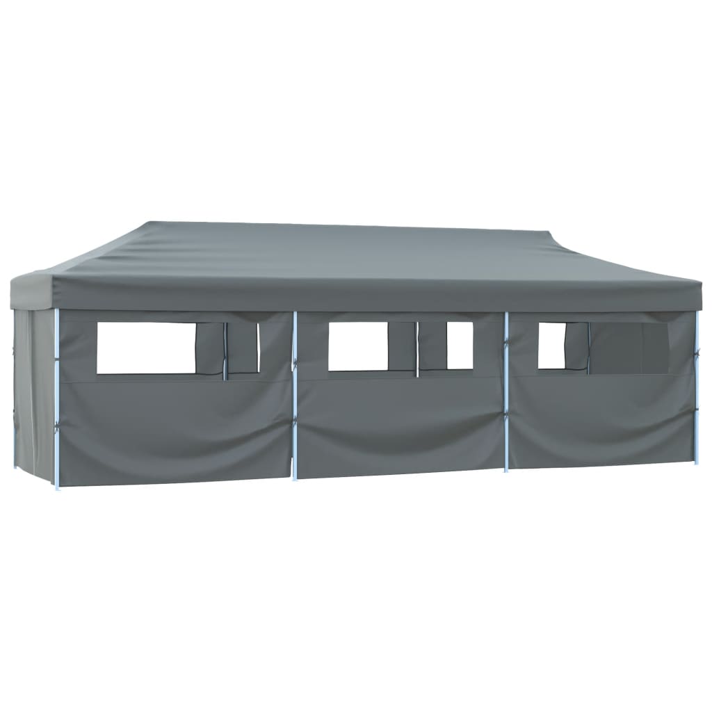 Sklopivi šator za zabave s 8 bočnih zidova 870x291x315 cm antracit