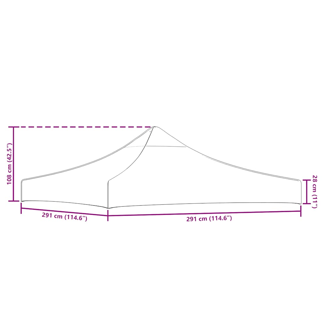 Krov za šator za zabave 3 x 3 m plavi