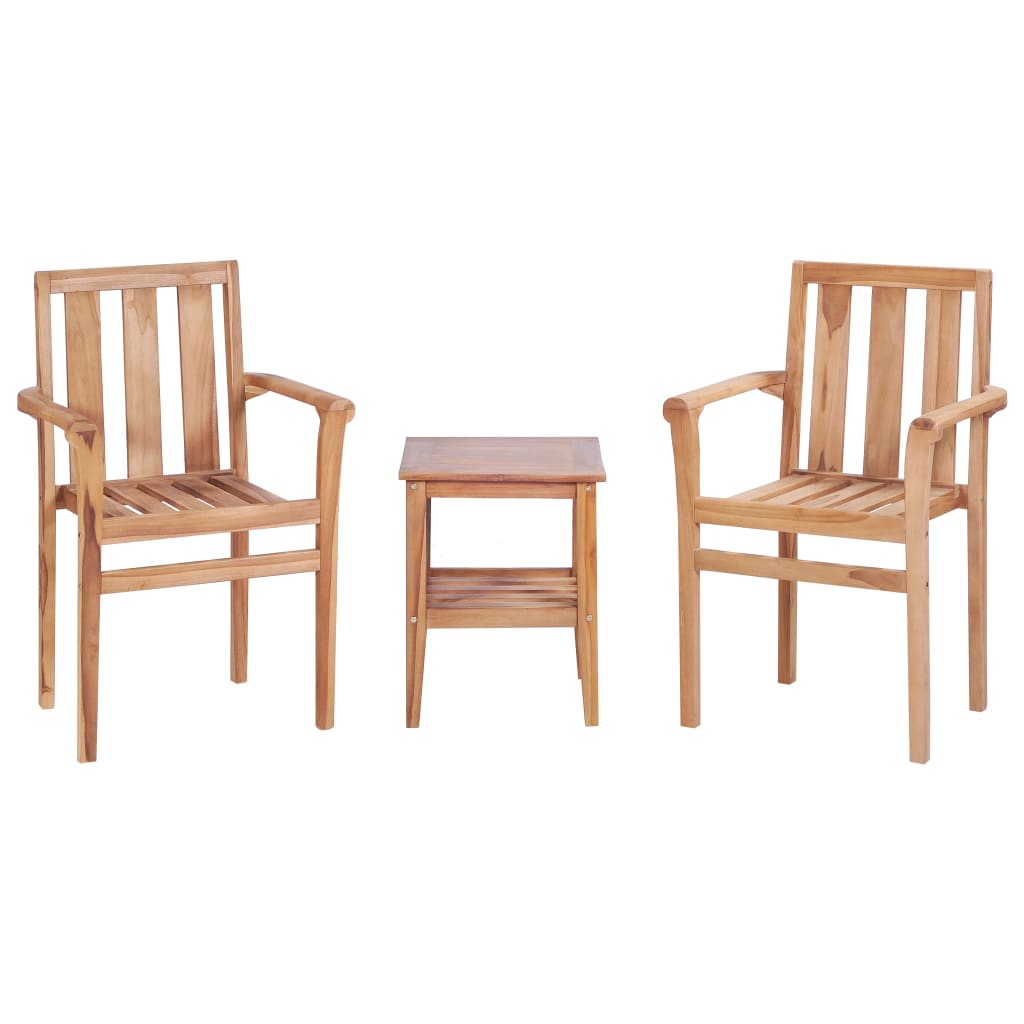 3-dijelni bistro set od masivne tikovine