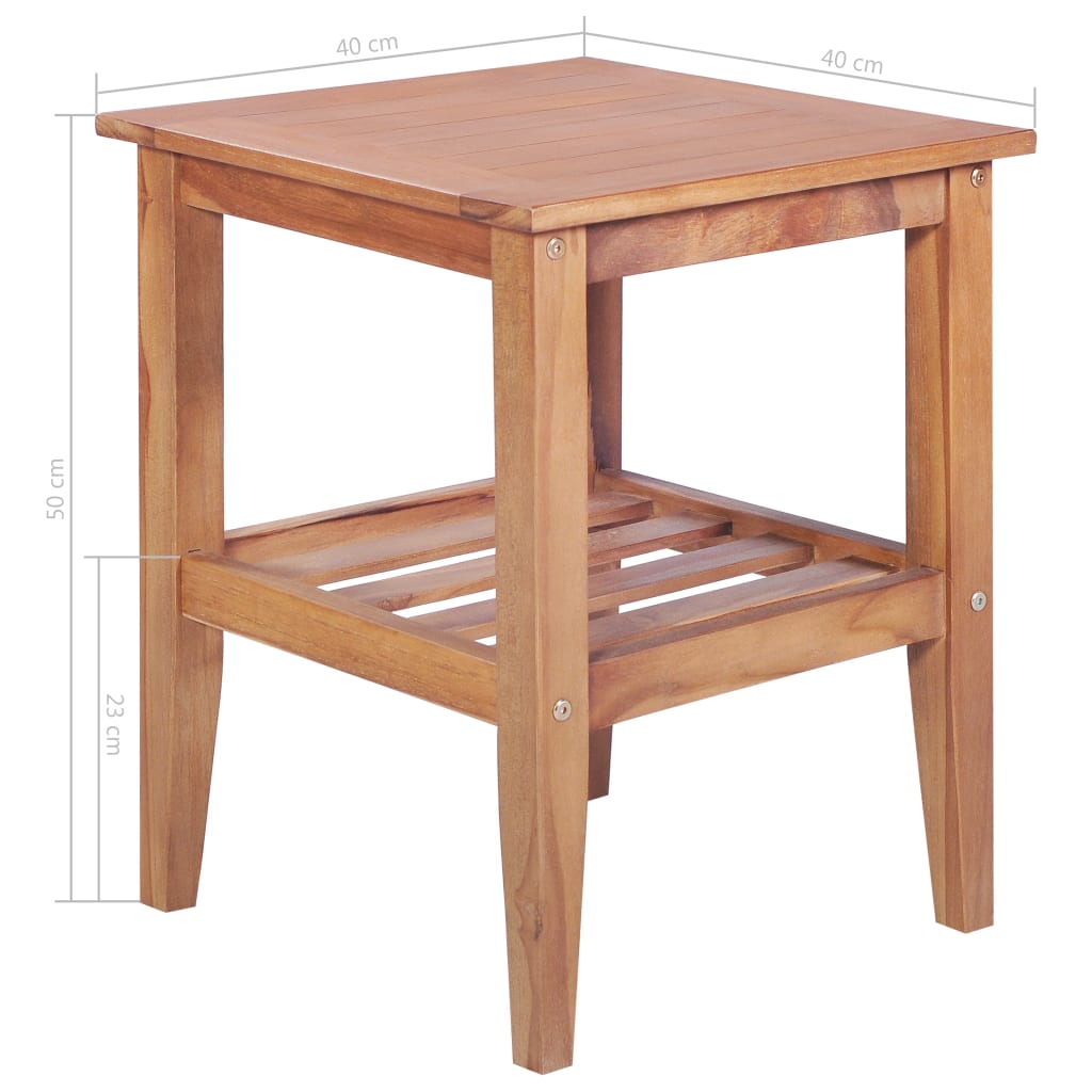 Stolić za kavu 40 x 40 x 50 cm četvrtasti od masivne tikovine