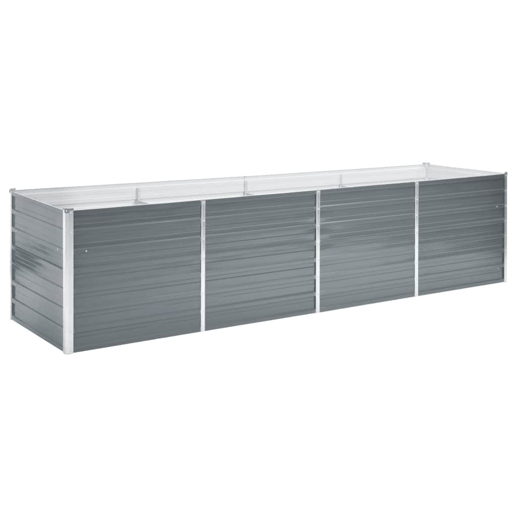 Vrtna sadilica od pocinčanog čelika 320 x 80 x 77 cm siva