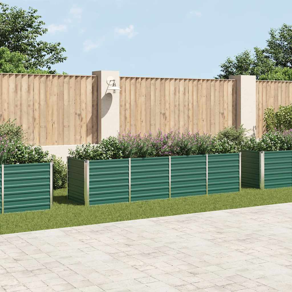 Vrtna sadilica od pocinčanog čelika 320 x 80 x 77 cm zelena