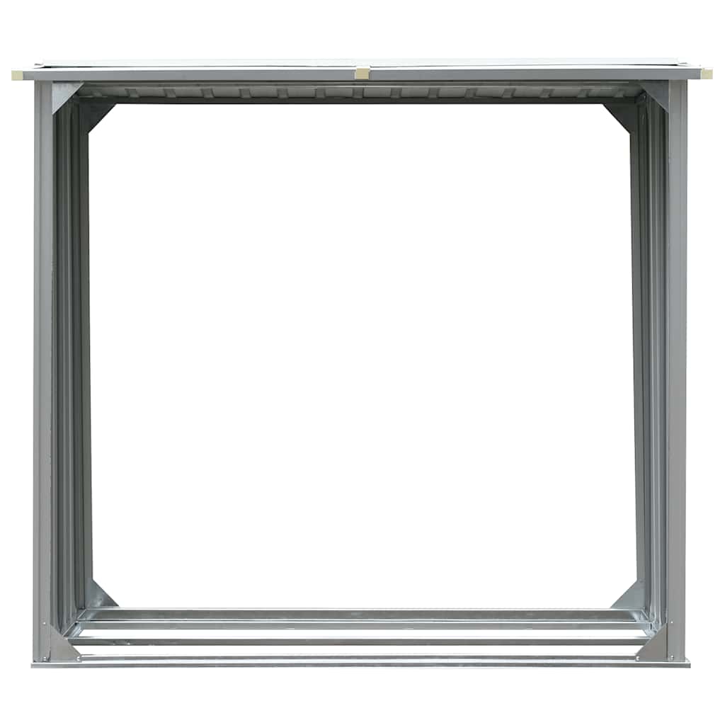 Vrtna ostava za drva od pocinčanog čelika 172x91x154 cm siva