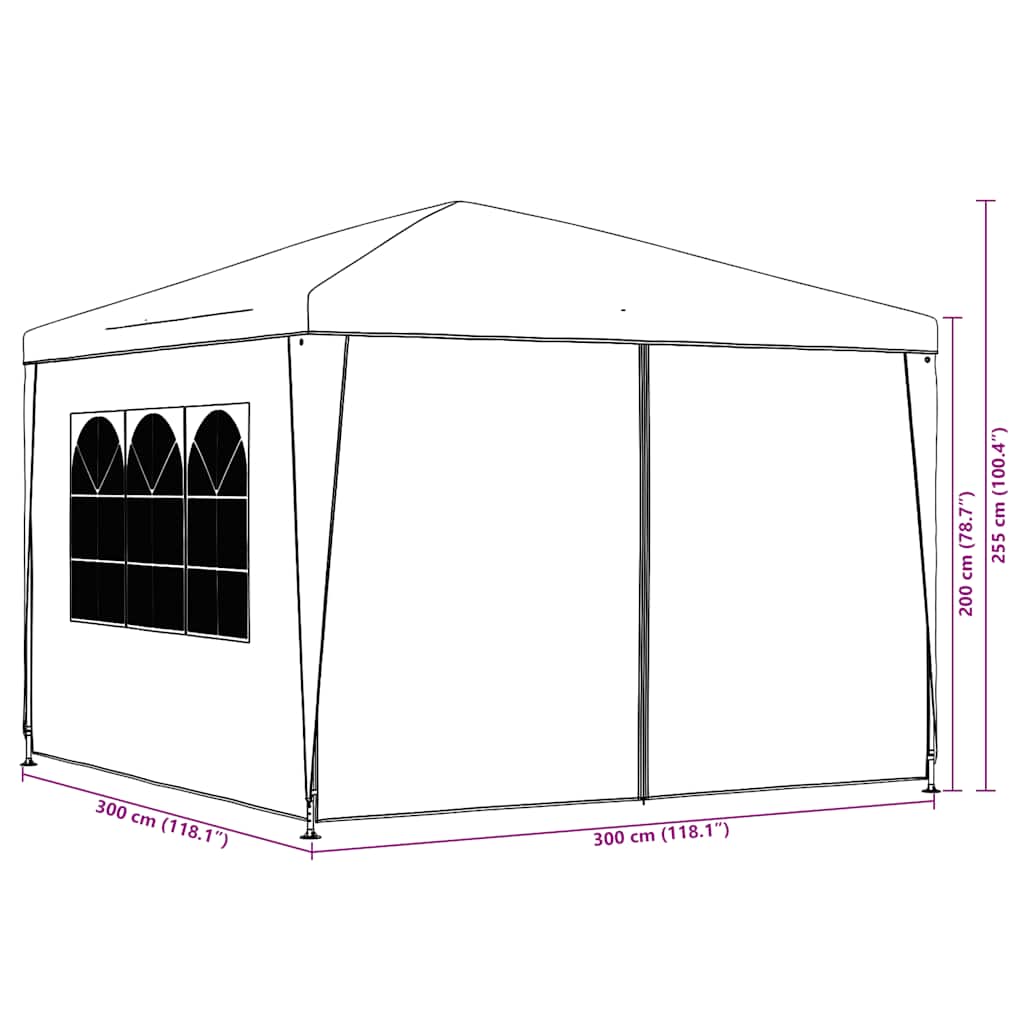 Šator za zabave 3 x 3 m antracit