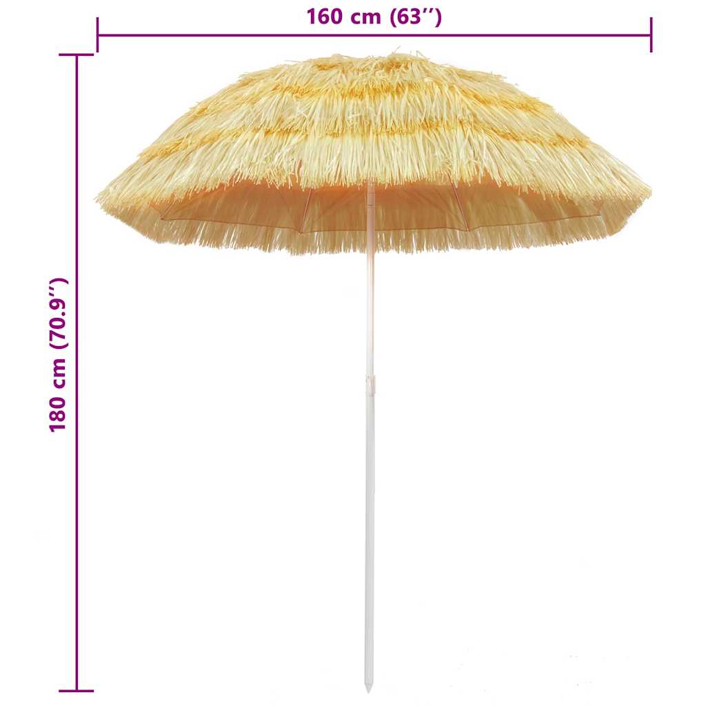 Suncobran za plažu u havajskom stilu 180 cm prirodni