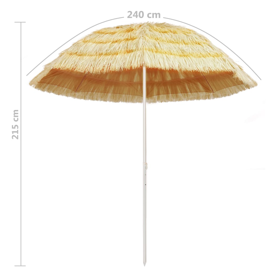 Suncobran za plažu u havajskom stilu 240 cm prirodni