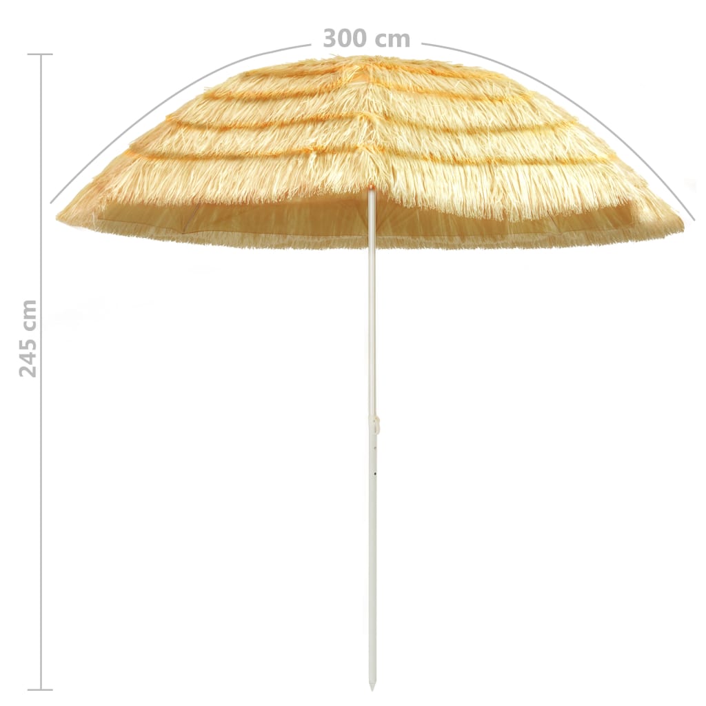 Suncobran za plažu u havajskom stilu 300 cm prirodni