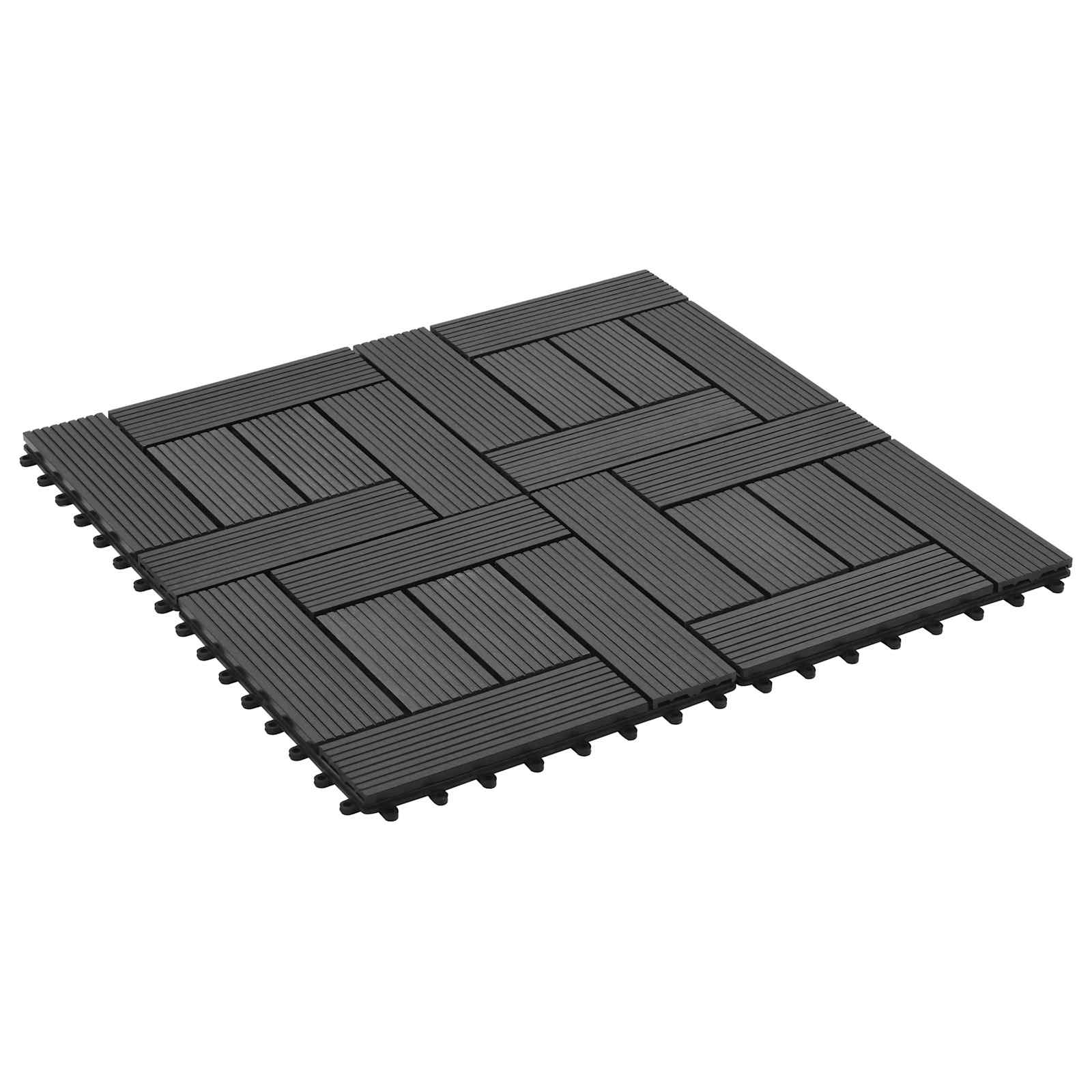 Pločice za decking 11 pcs Crna 30 x 30 cm Drvoplastična smjesa
