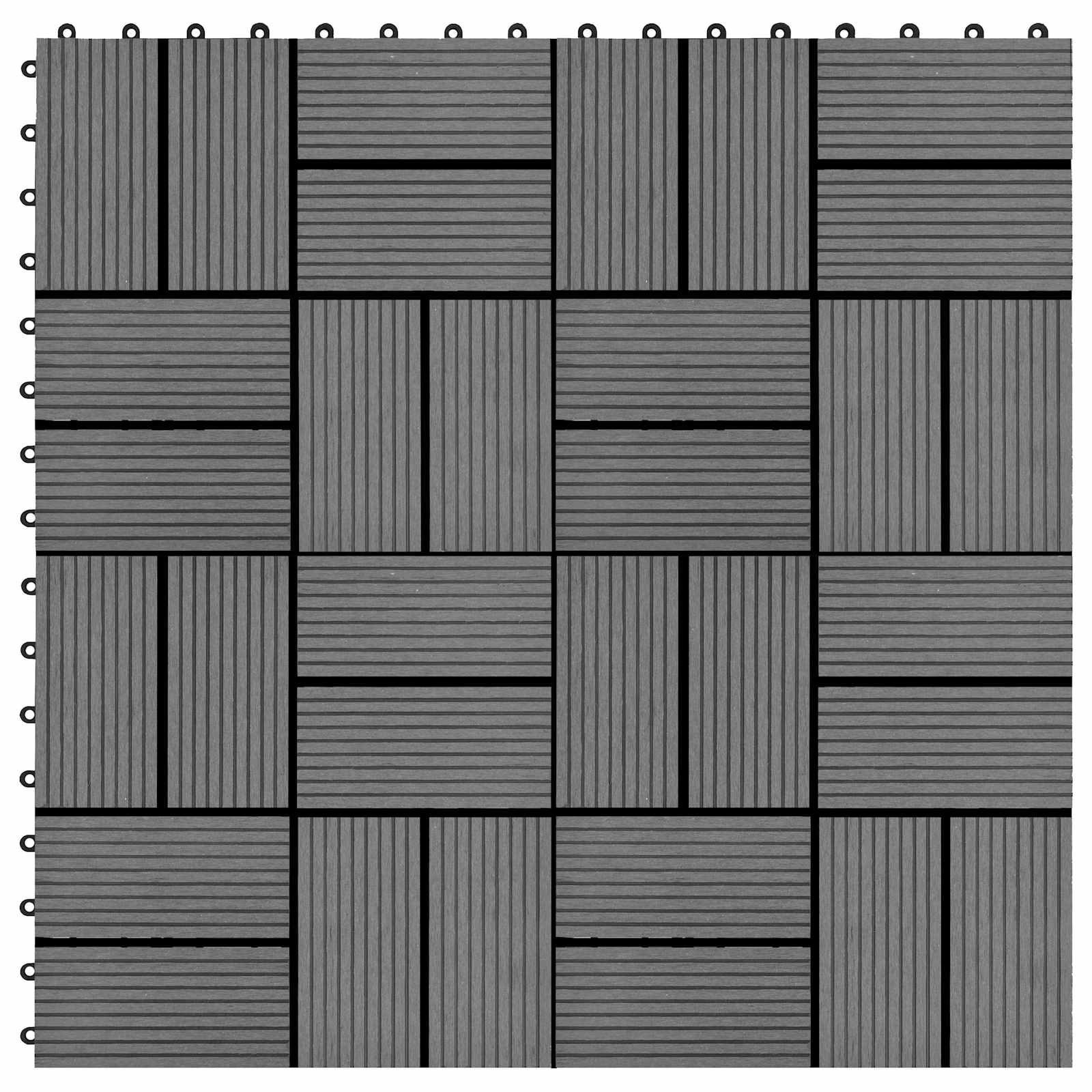 Pločice za decking 11 pcs Siva 30 x 30 cm Drvoplastična smjesa
