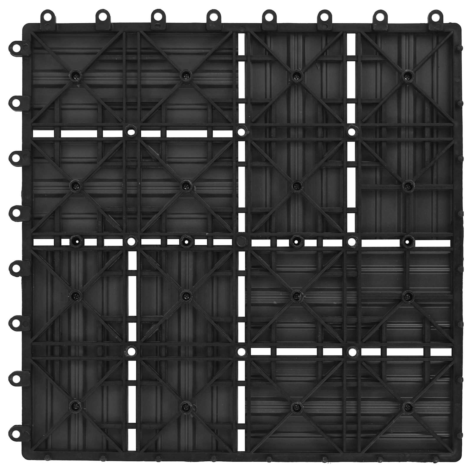 Pločice za decking 11 pcs Crna 30 x 30 cm Drvoplastična smjesa