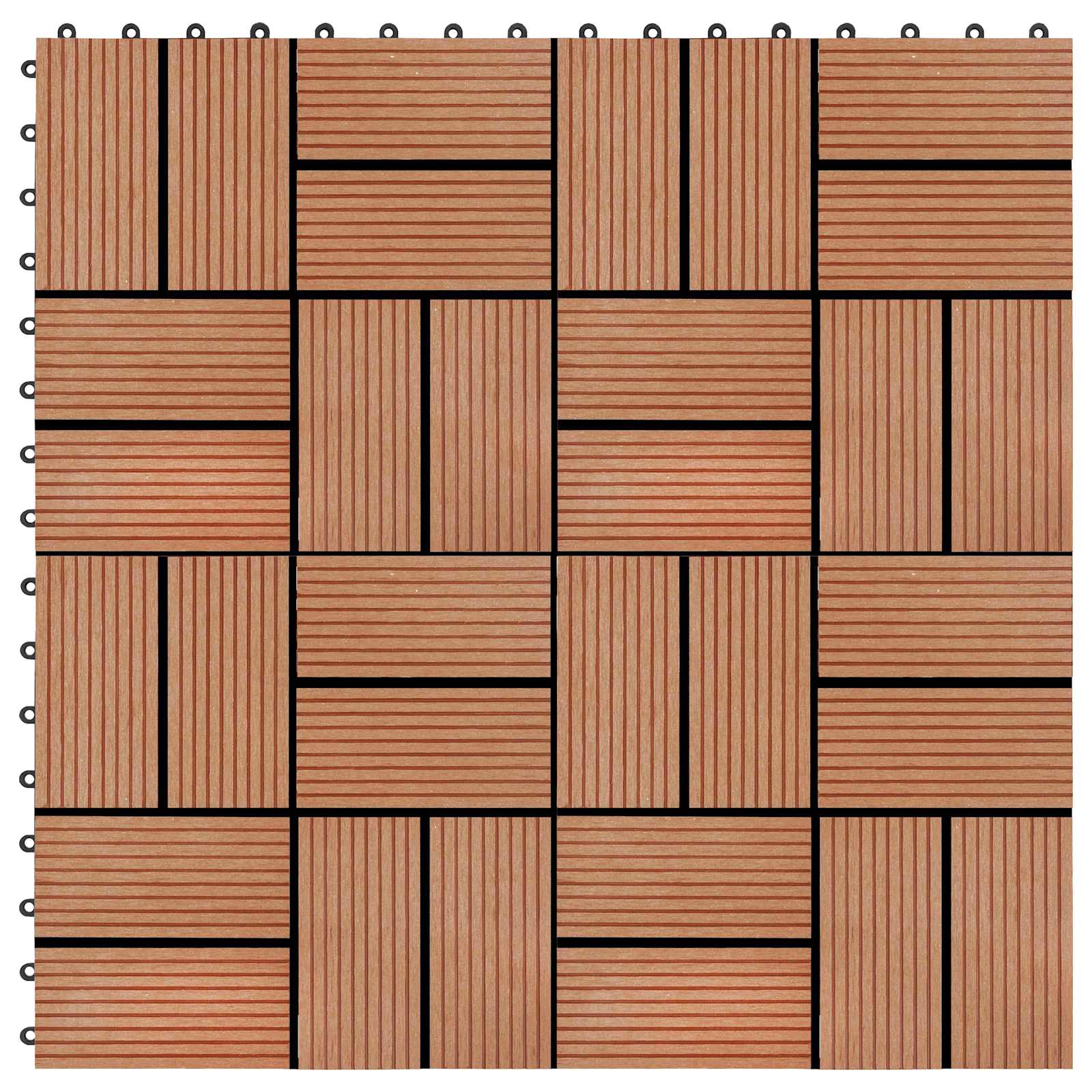 Pločice za decking 11 pcs Tikovina 30 x 30 cm