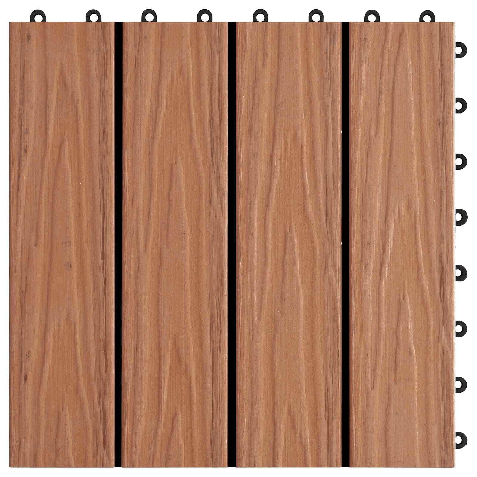 Pločice za decking 3D Dizajn 11 pcs Svijetlosmeđa 30 x 30 cm