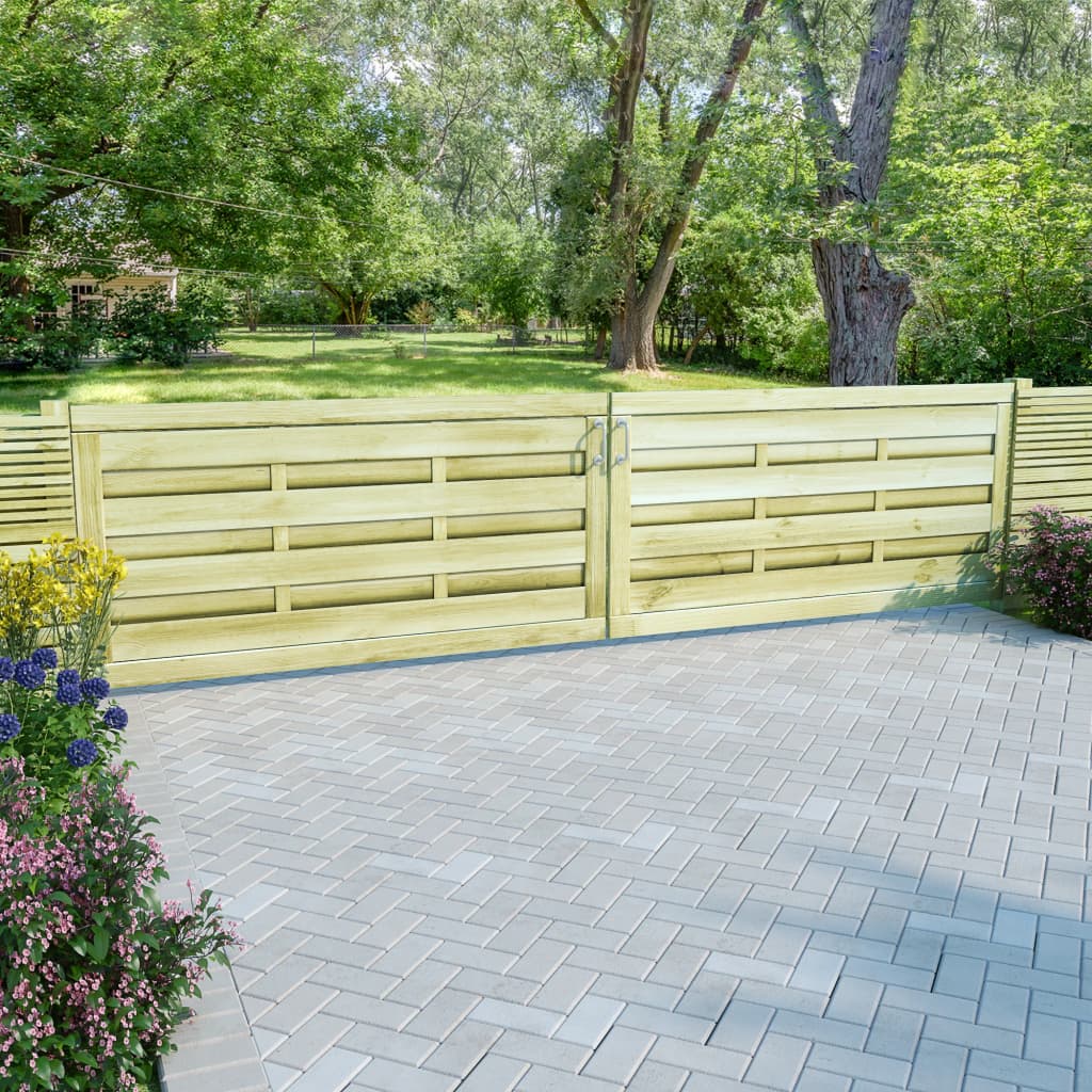 Vrtna vrata 2 kom od impregnirane borovine 150 x 75 cm zelena