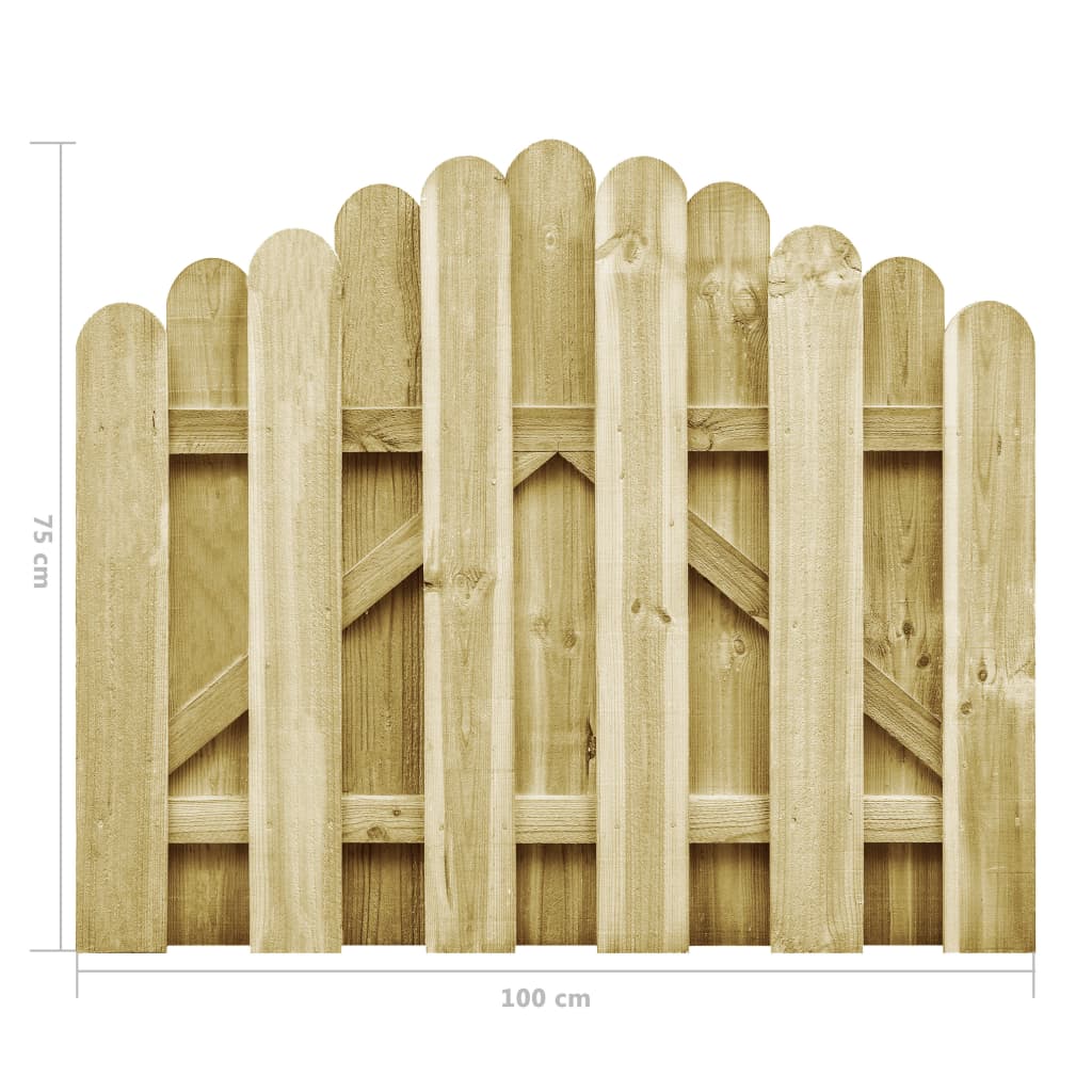 Vrtna vrata od impregnirane borovine 100 x 75 cm