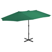 Vanjski suncobran s aluminijskim stupom 460 x 270 cm zeleni