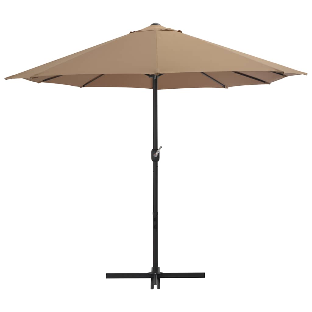 Vanjski suncobran s aluminijskim stupom 460 x 270 cm smeđesivi