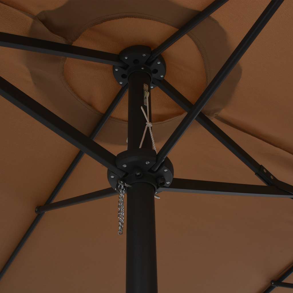 Vanjski suncobran s aluminijskim stupom 460 x 270 cm smeđesivi