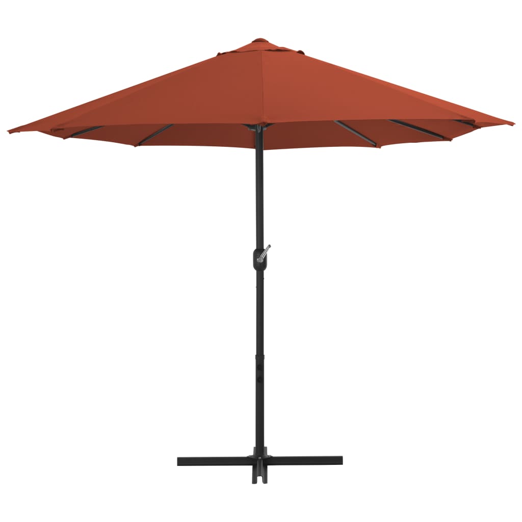 Vanjski suncobran s aluminijskim stupom 460 x 270 cm terakota