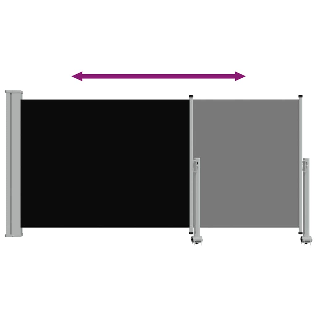 Uvlačiva bočna tenda za terasu 120 x 300 cm crna