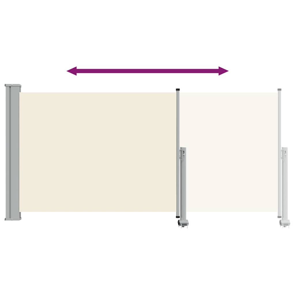 Uvlačiva bočna tenda za terasu 120 x 300 cm krem