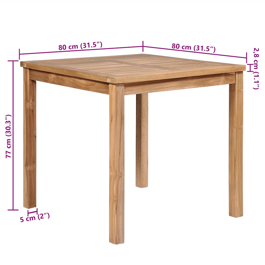 Vrtni stol 80 x 80 x 77 cm od masivne tikovine