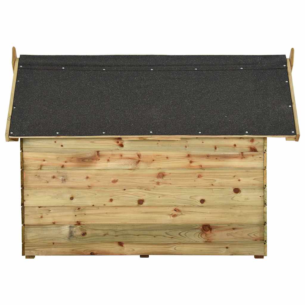 Vrtna kućica za pse od impregnirane borovine s pomičnim krovom