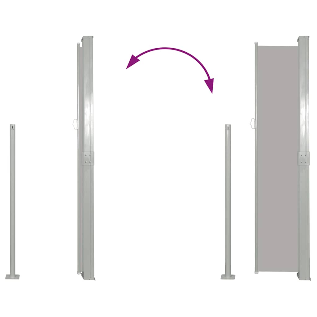 Uvlačiva bočna tenda 160 x 500 cm siva