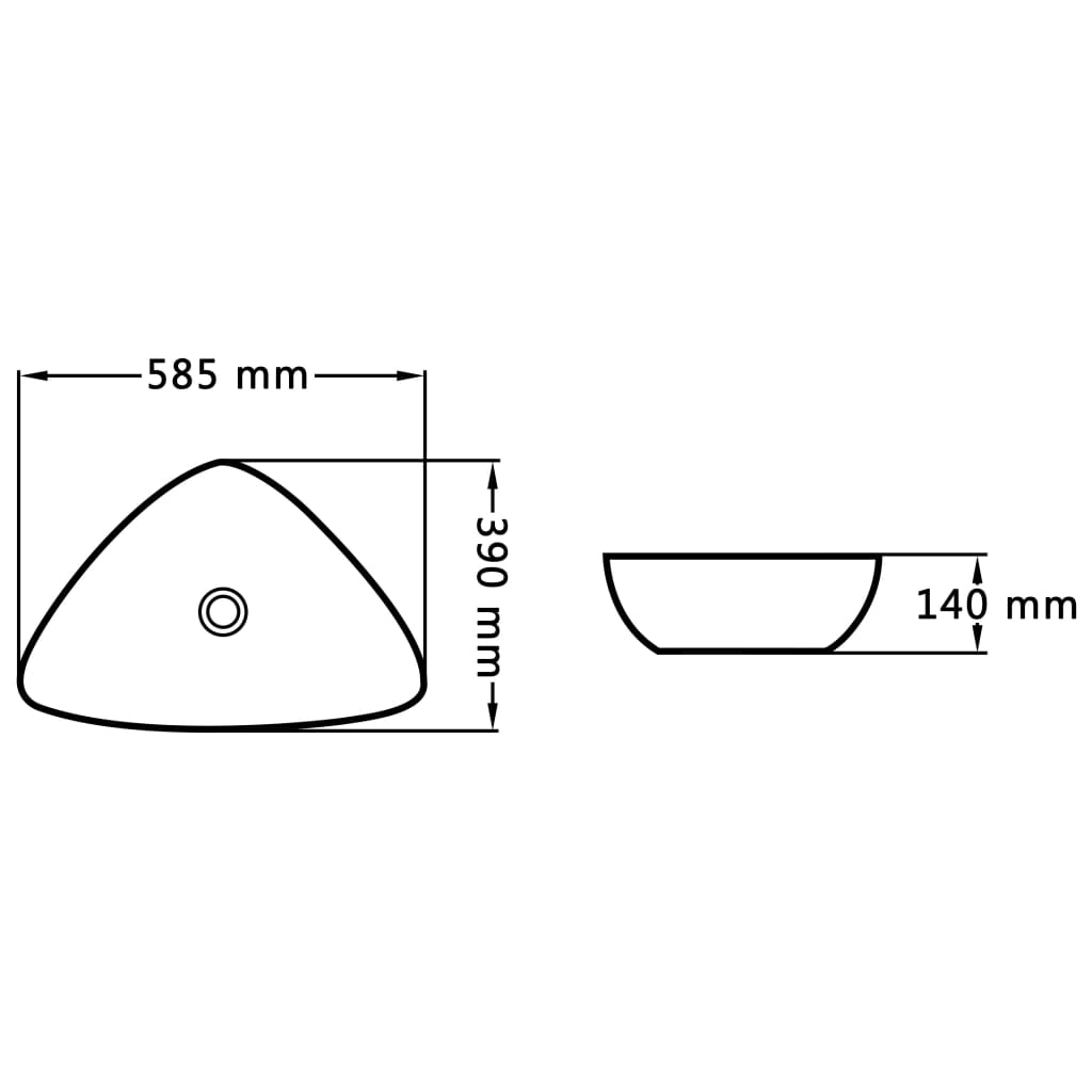 Umivaonik 58,5 x 39 x 14 cm keramički bijeli