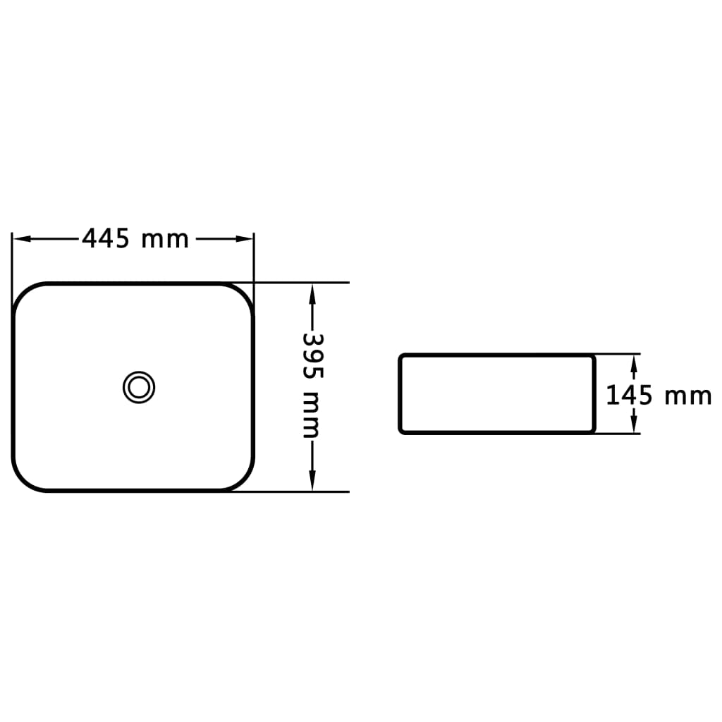 Umivaonik 44,5 x 39,5 x 14,5 cm keramički crni
