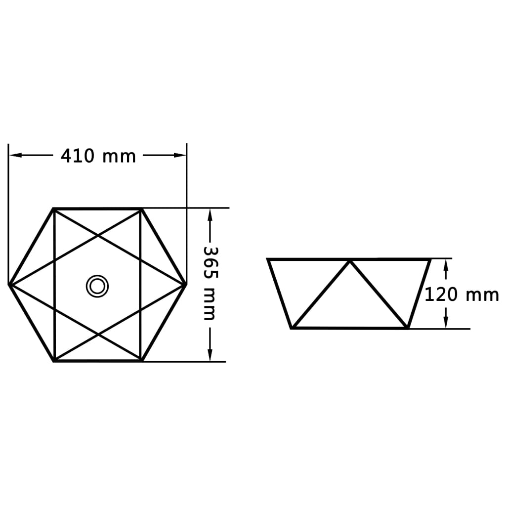 Umivaonik 41 x 36,5 x 12 cm keramički crni