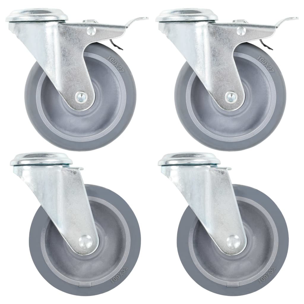 Okretni kotačići s otvorom za vijke 4 kom 100 mm