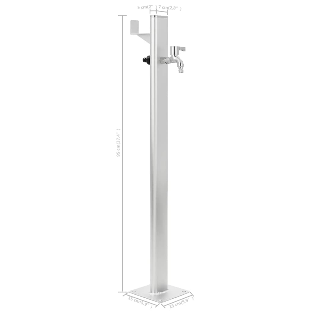 Vrtni stup za vodu aluminijski 95 cm
