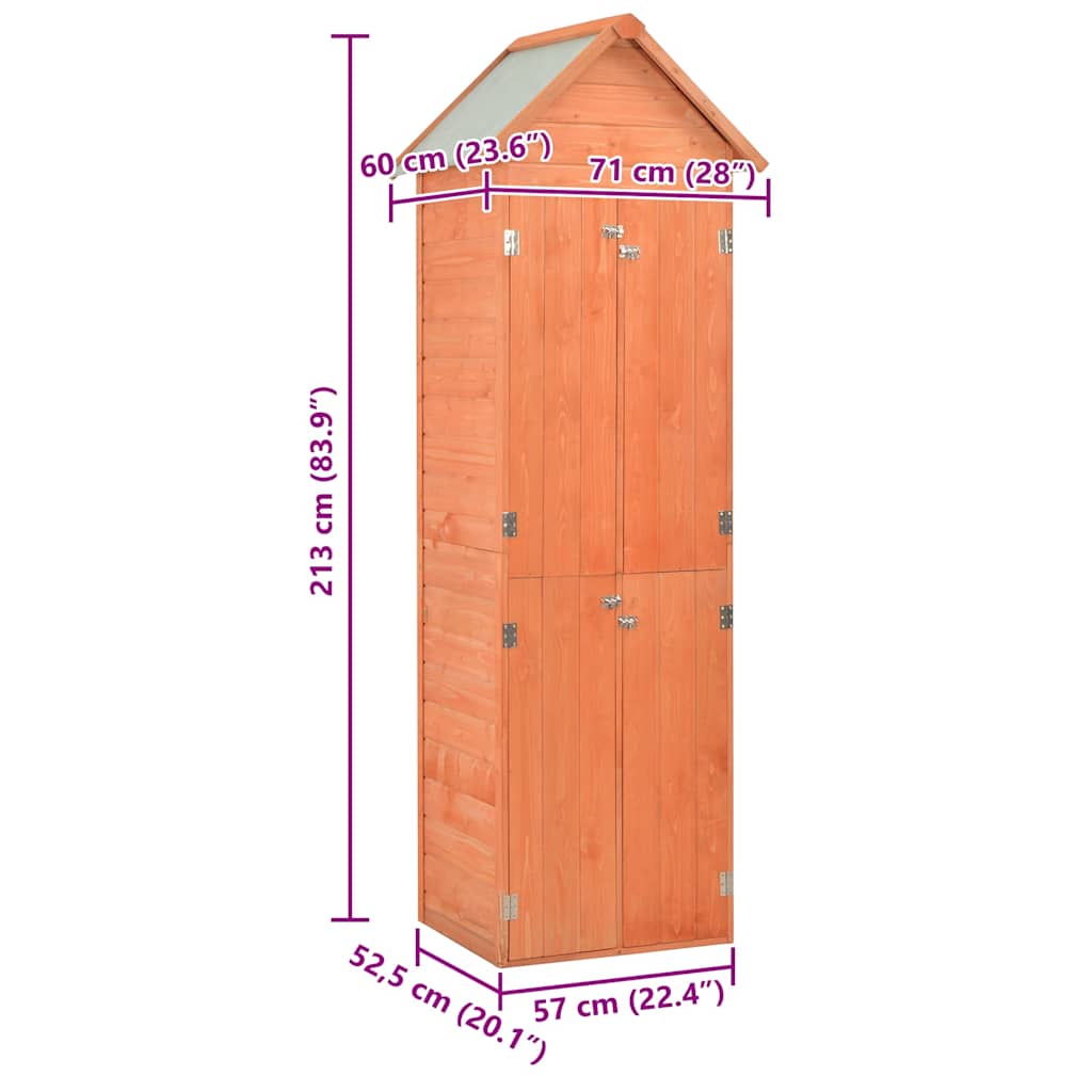 Vrtna kućica za pohranu 71 x 60 x 213 cm drvena