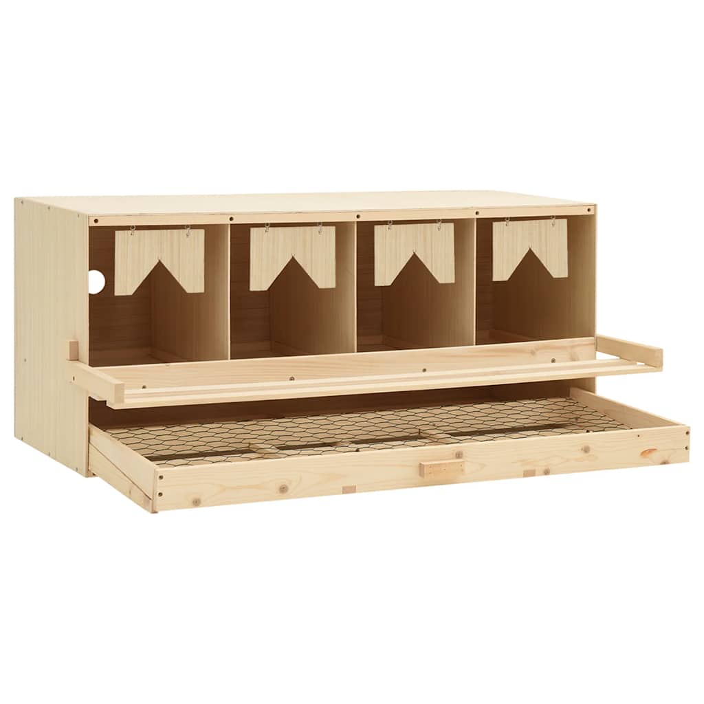 Gnijezdo za nesilice s 4 odjeljka 106x40x45 cm masivna borovina
