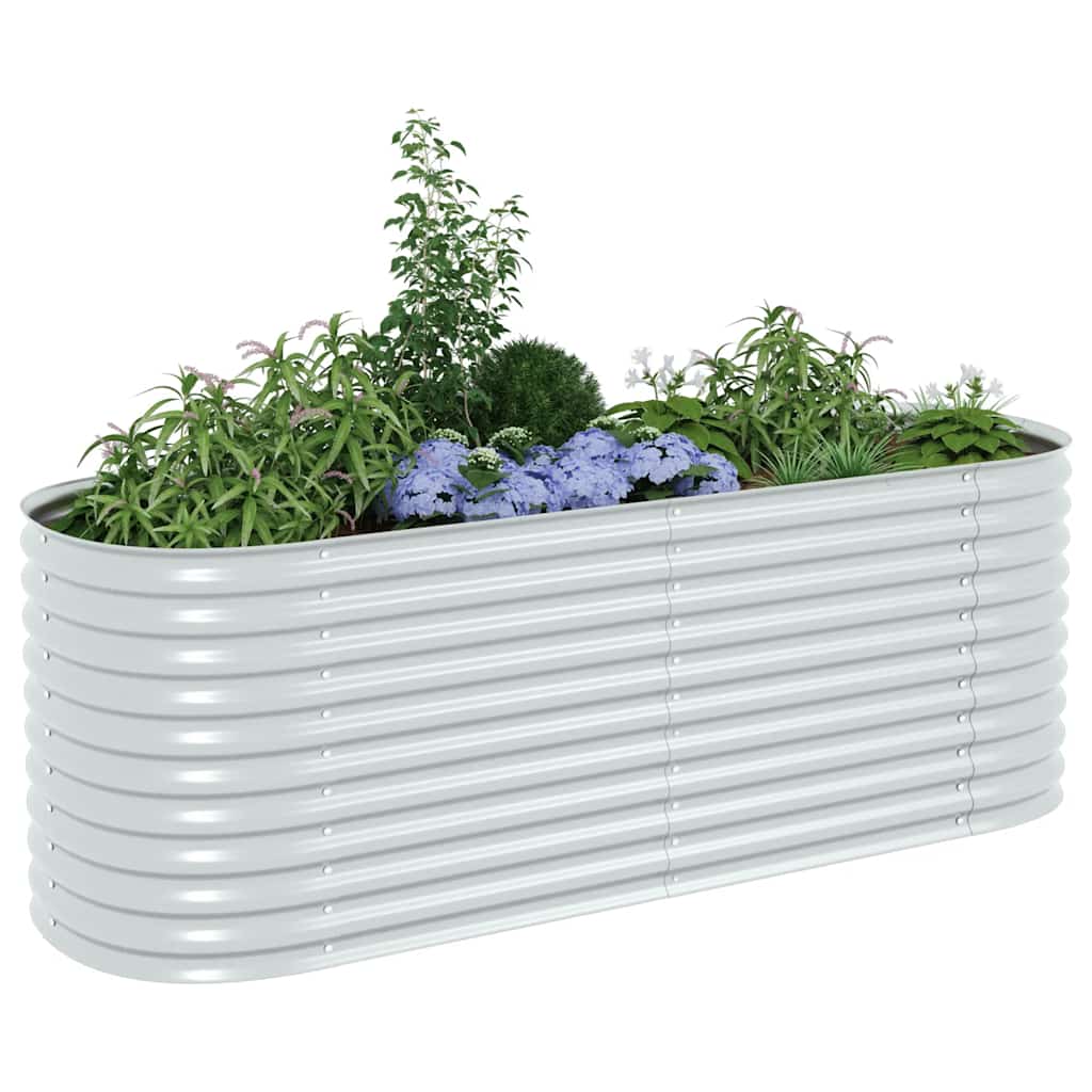 Vrtna sadilica od pocinčanog čelika 240 x 80 x 81 cm srebrna