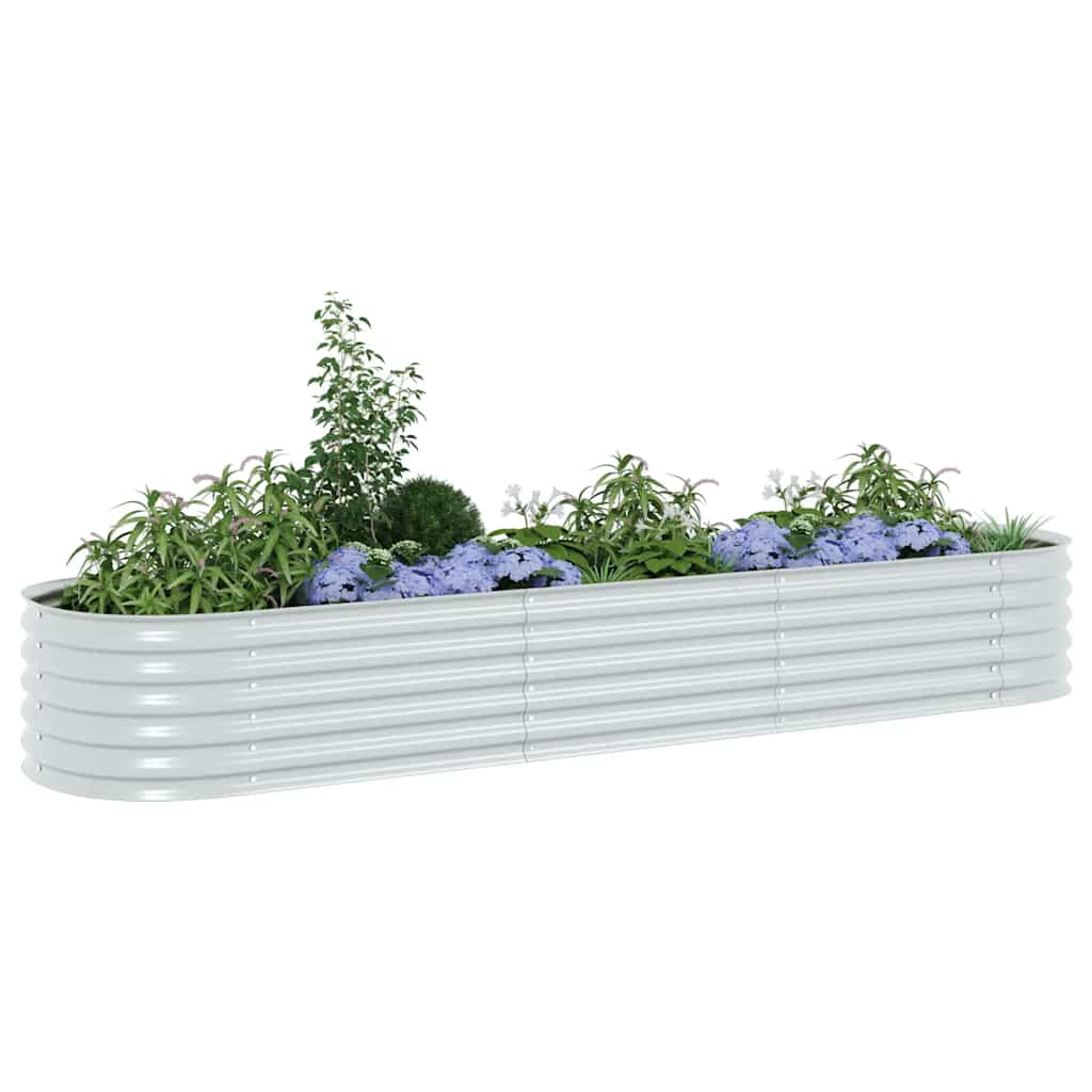 Vrtna sadilica od pocinčanog čelika 320 x 80 x 44 cm srebrna