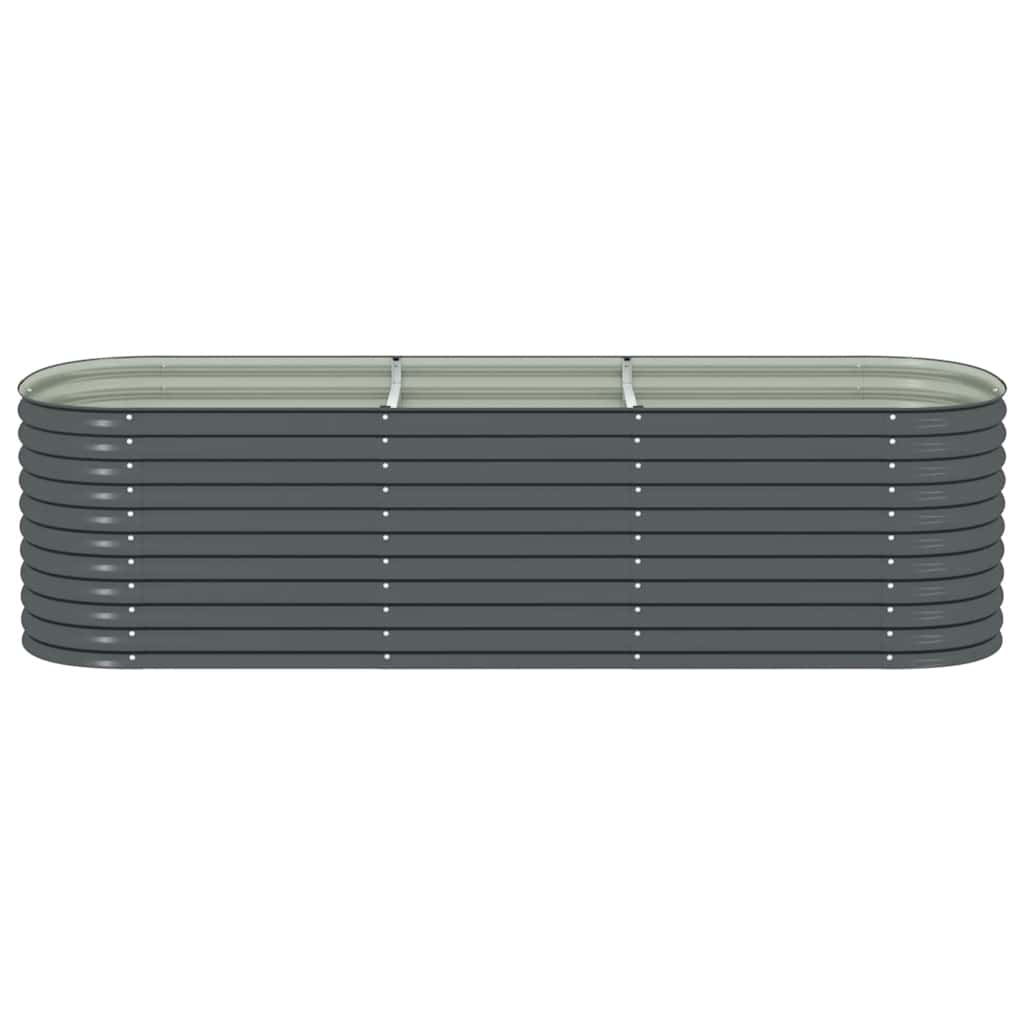 Vrtna sadilica od pocinčanog čelika 320 x 80 x 81 cm siva