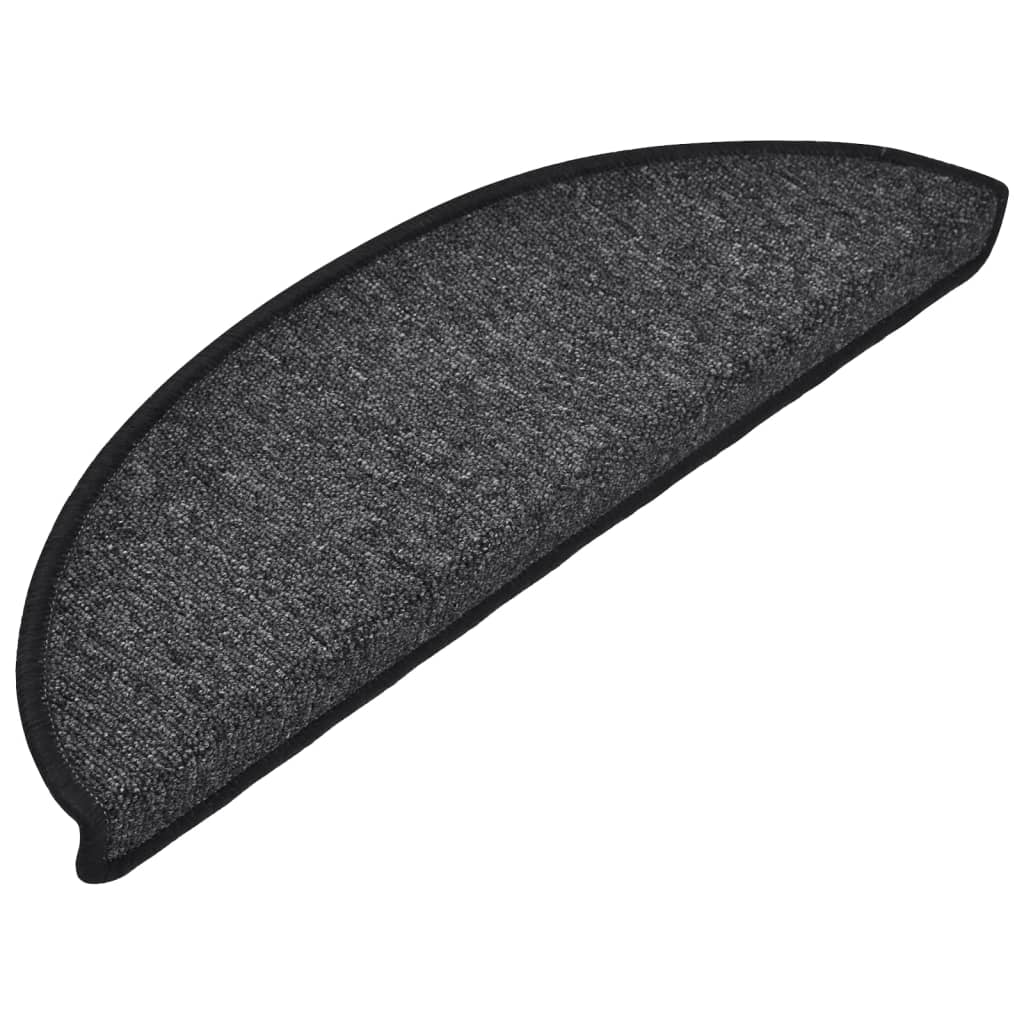 Prostirke za stepenice 15 kom 56x17x3 cm antracit poluokrugle